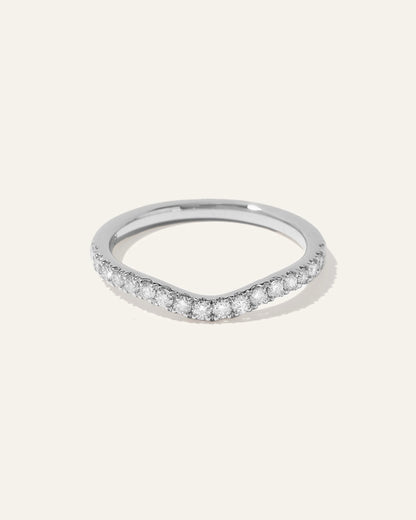14K Gold Lab Grown Diamond Contoured Band - 4 / Yellow Gold