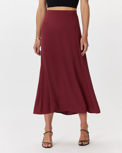 Lightweight Crepe Slip Skirt - XS / Moonstone Blue