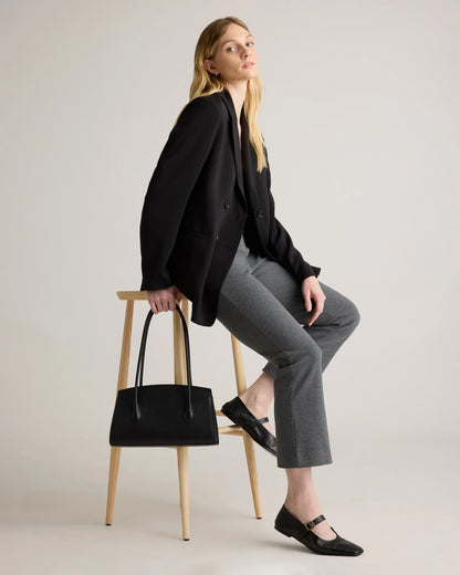 Organic Cotton Double Knit Kick Flare Pants - XS / Heather Charcoal Grey