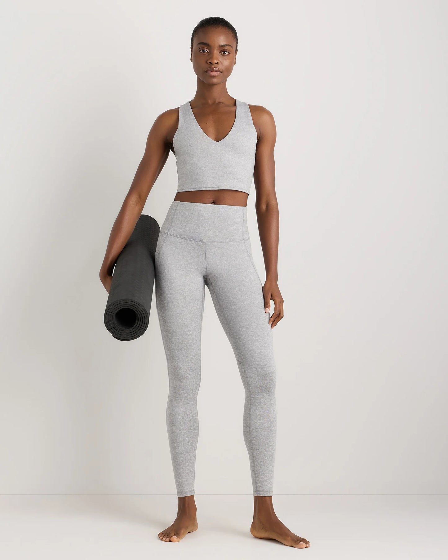 Ultra-Soft V-Neck Cropped Tank - XS / Heather Navy