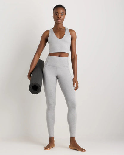 Ultra-Soft V-Neck Cropped Tank - XS / Heather Navy