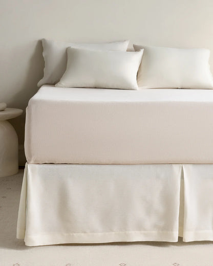European Linen Bed Skirt - Twin / White