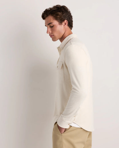 Stretch Sweater Fleece Shirt - S / Off-White