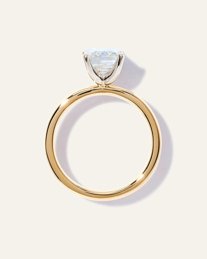 Lab Grown Diamond Emerald Comfort Fit Engagement Ring - 2.5ct - 4 / Yellow Gold