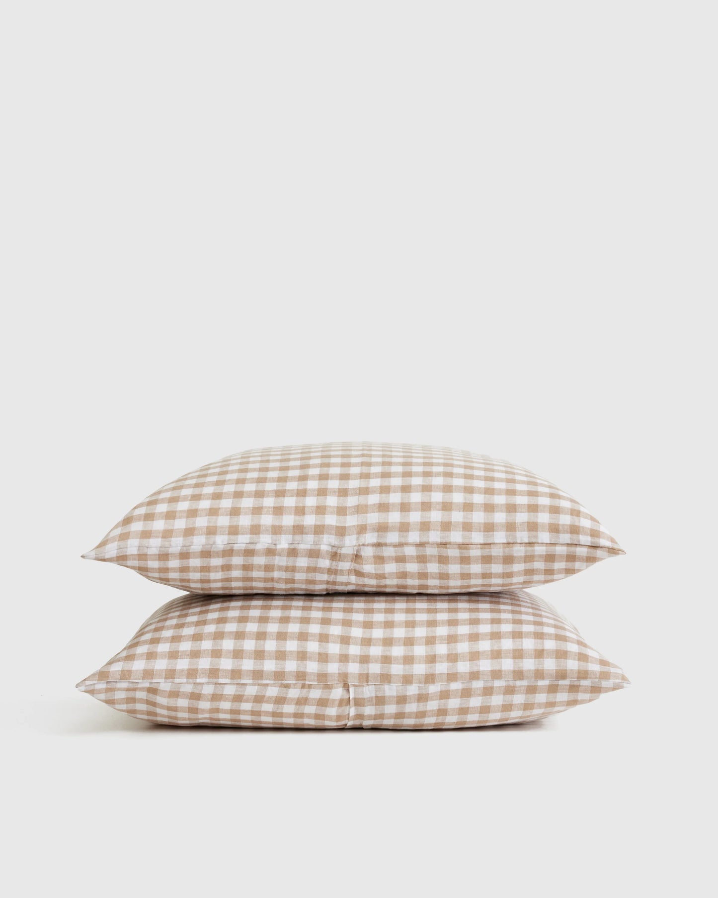 European Linen Gingham Sham Set - Standard / Blue Fog