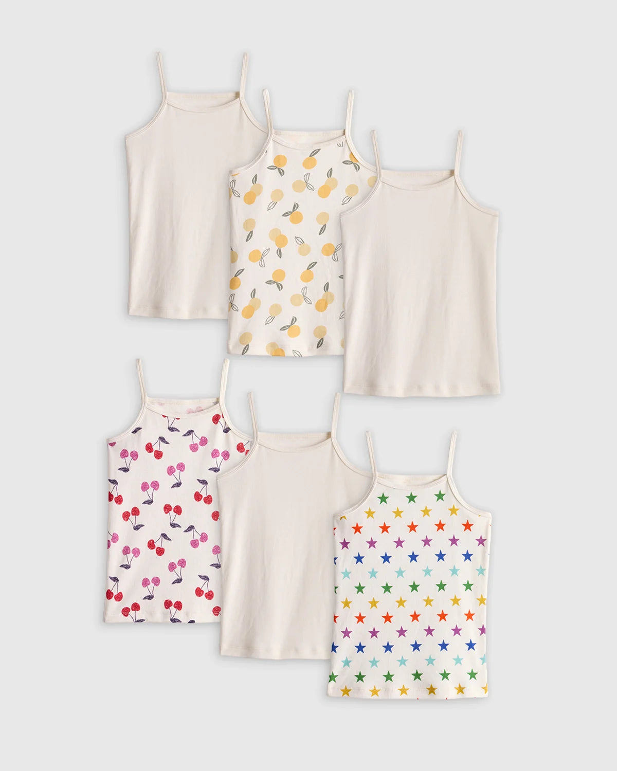100% Organic Cotton Cami 6-Pack - 6 / White Multi Pack