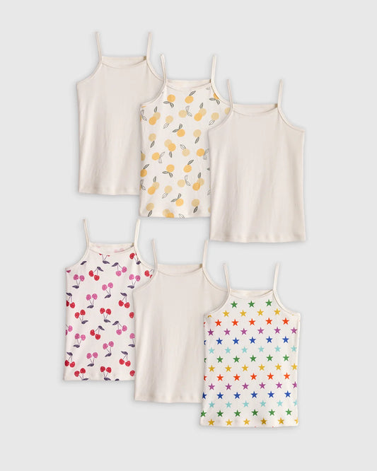100% Organic Cotton Cami 6-Pack - 6 / White Multi Pack