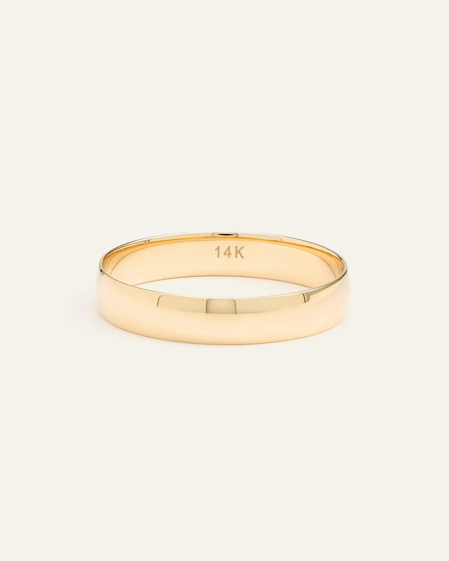 14K Gold Lightweight Round Edge Band - 4 / Yellow Gold