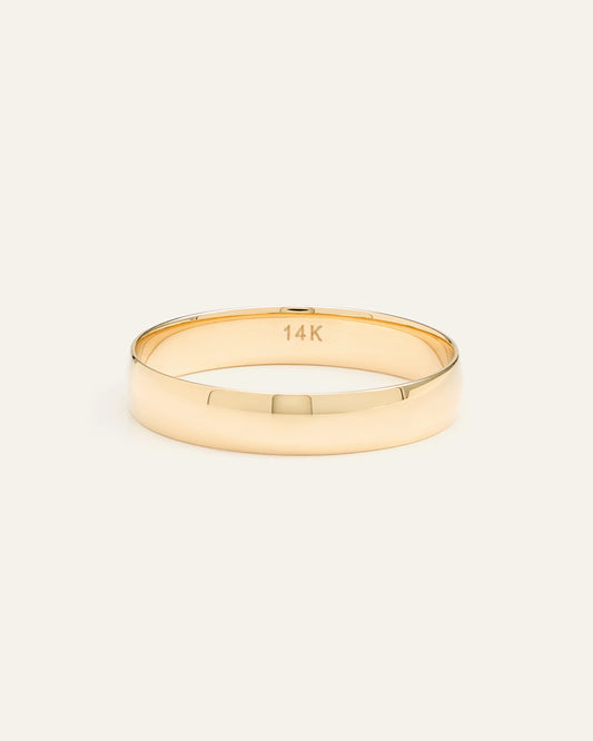 14K Gold Lightweight Round Edge Band - 4 / Yellow Gold