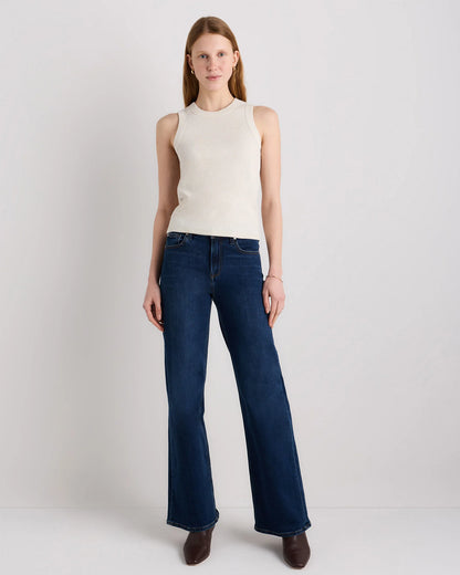 Organic Cotton Micro-Rib Cropped Cutaway Tank - XS / Heather Oatmeal