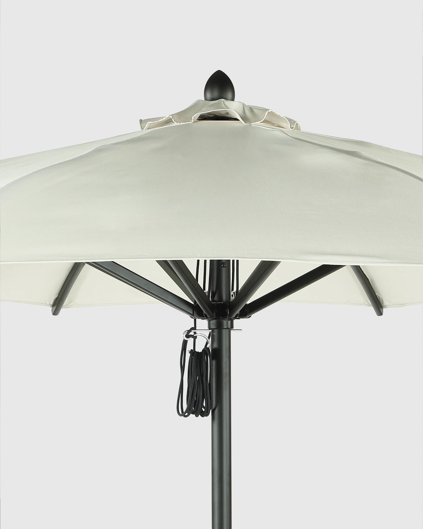 9' Round Sunbrella Outdoor Umbrella and Base - One Size / Natural/Black