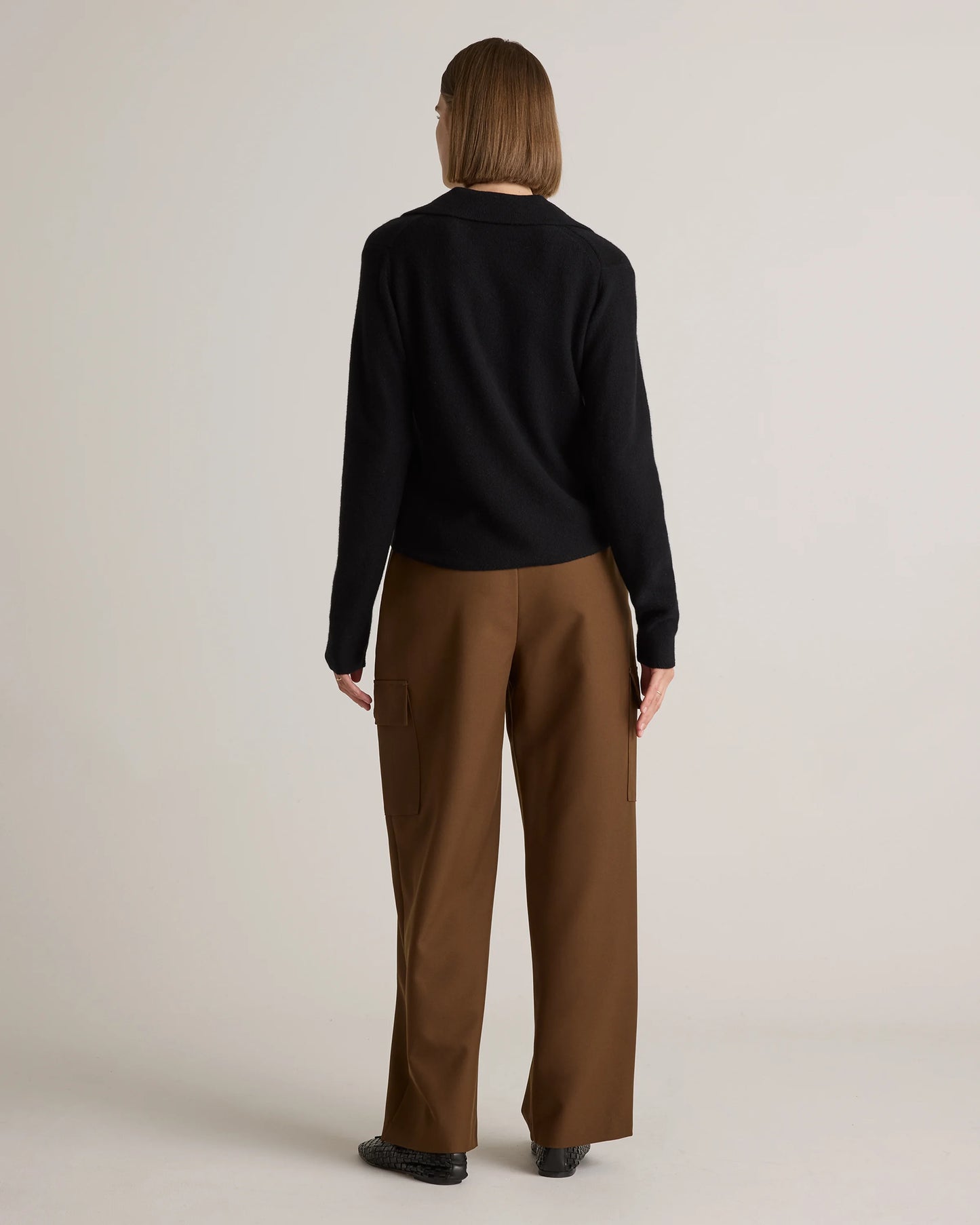 Mongolian Cashmere Collared Cardigan - XS / Heather Charcoal