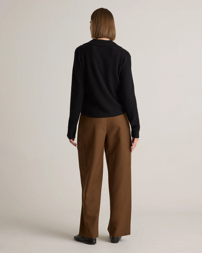Mongolian Cashmere Collared Cardigan - XS / Heather Charcoal