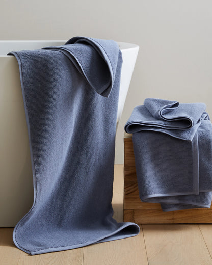 Turkish Ribbed Quick Dry Bath Towel (Set of 2) - One Size / Mineral