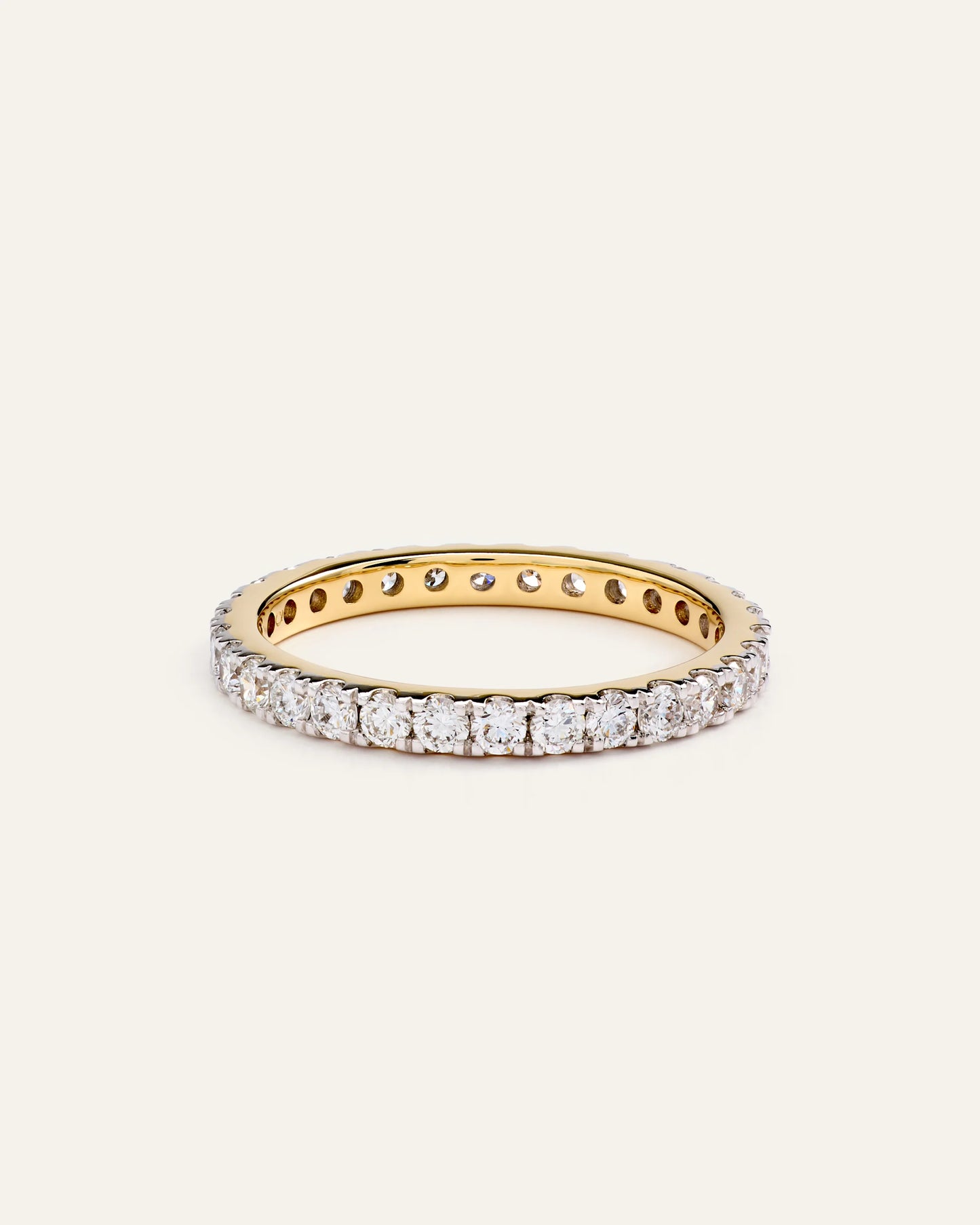 14K Gold Lab Grown Diamond Pave Eternity Band - 1ctw - 4 / Yellow Gold