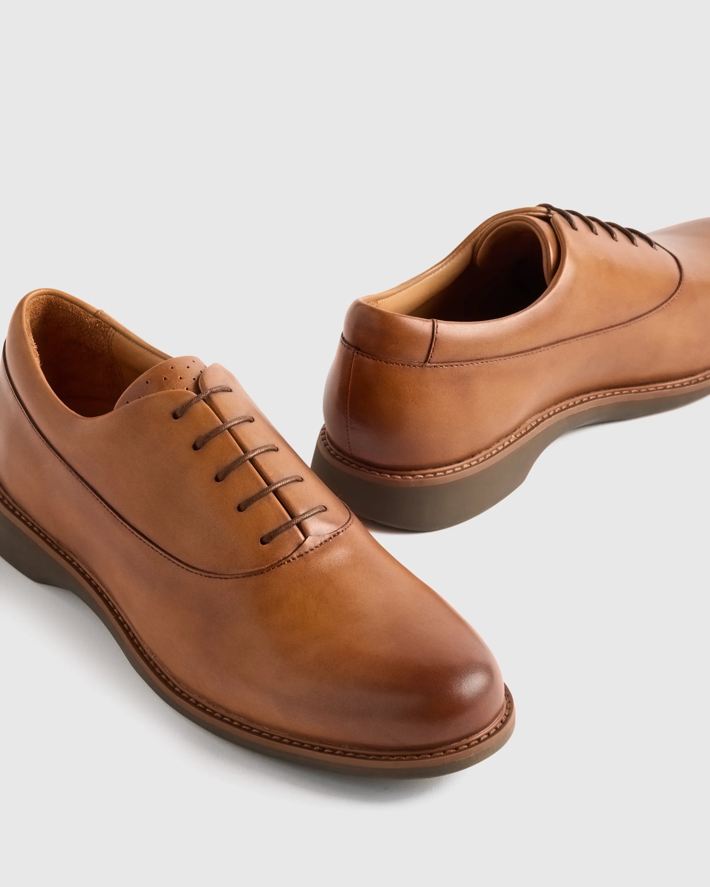 Hybrid Crafted Leather Oxford - 7 / Brandy