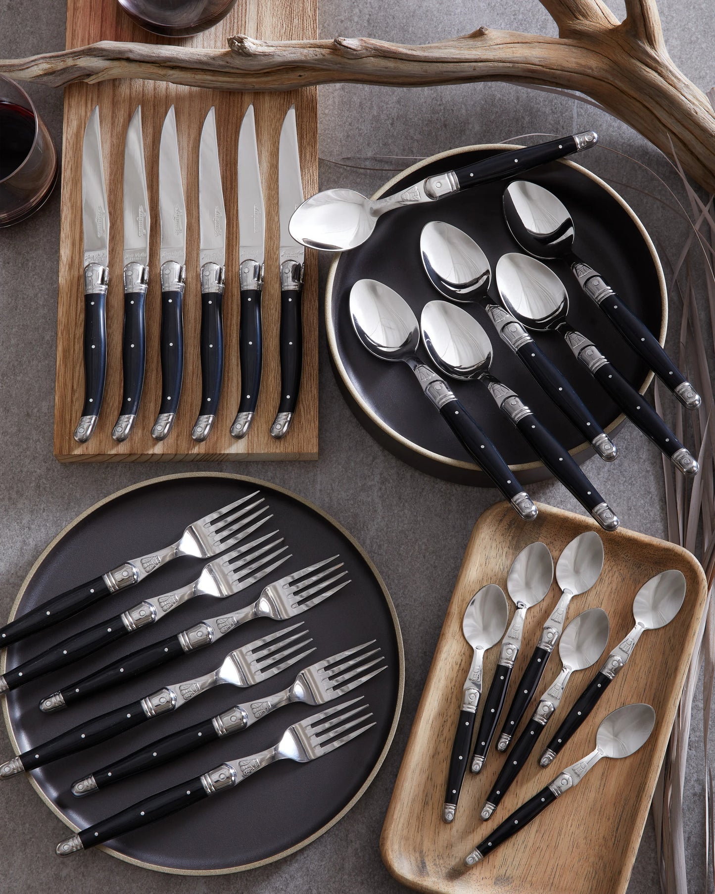 Jean Dubost Laguiole 24 Piece Flatware Set - One Size / Ivory