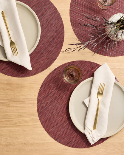 Bamboo Easy-Care Round Placemat, Set of 4 by Chilewich - One Size / Coconut