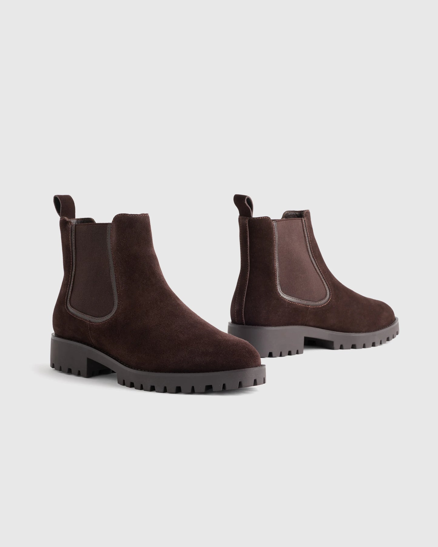 Italian Suede Lug Sole Chelsea Boot - 5 / Almond Suede