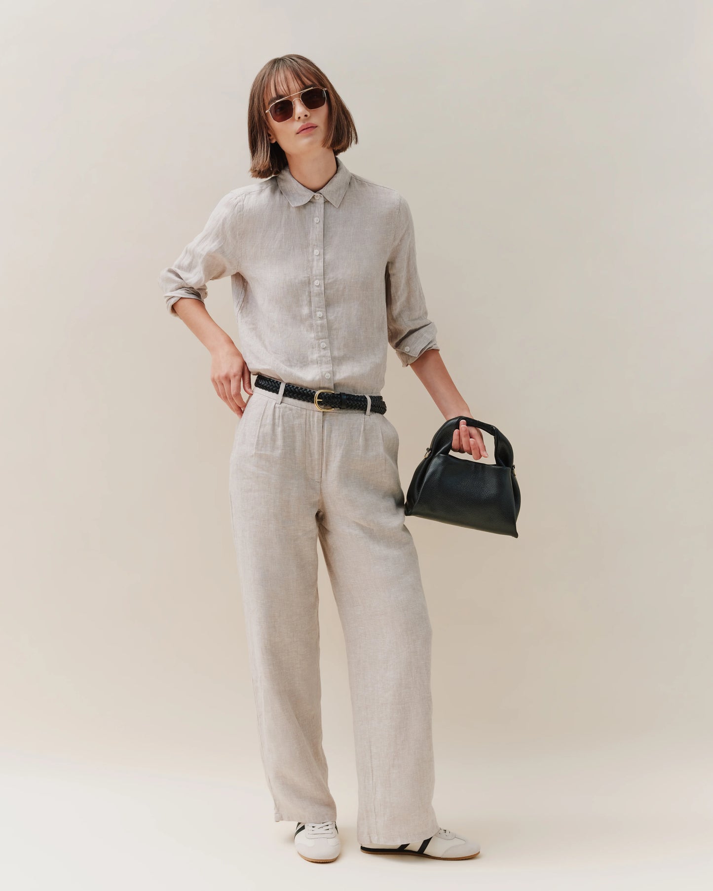 Italian Leather Trapeze Crossbody - One Size / Moonstone Blue