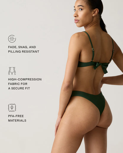 Italian High-Leg Bikini Bottom - XS / Mocha Midi Dot