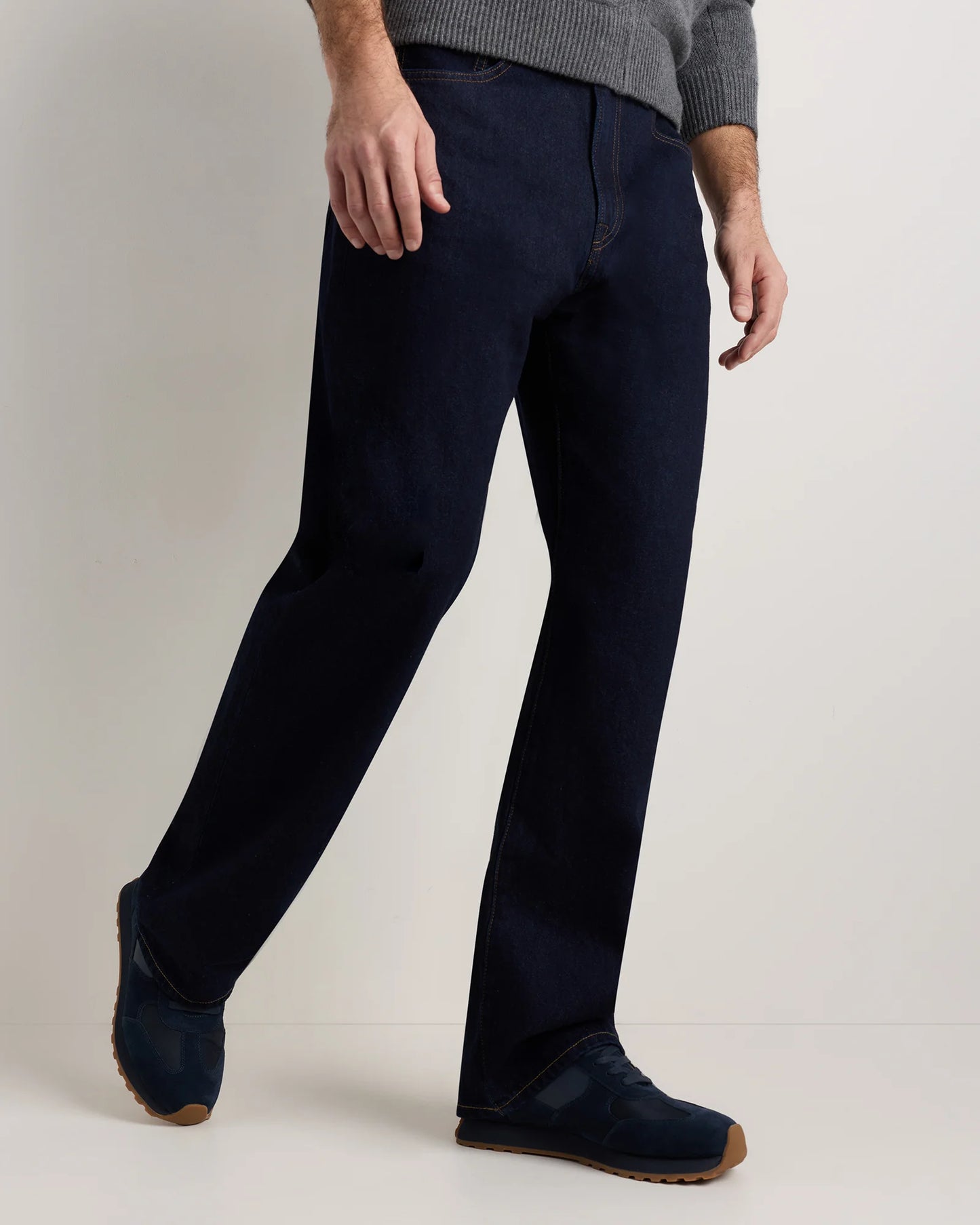 Italian Leather and Suede Retro Runner - 7 / Dark Navy