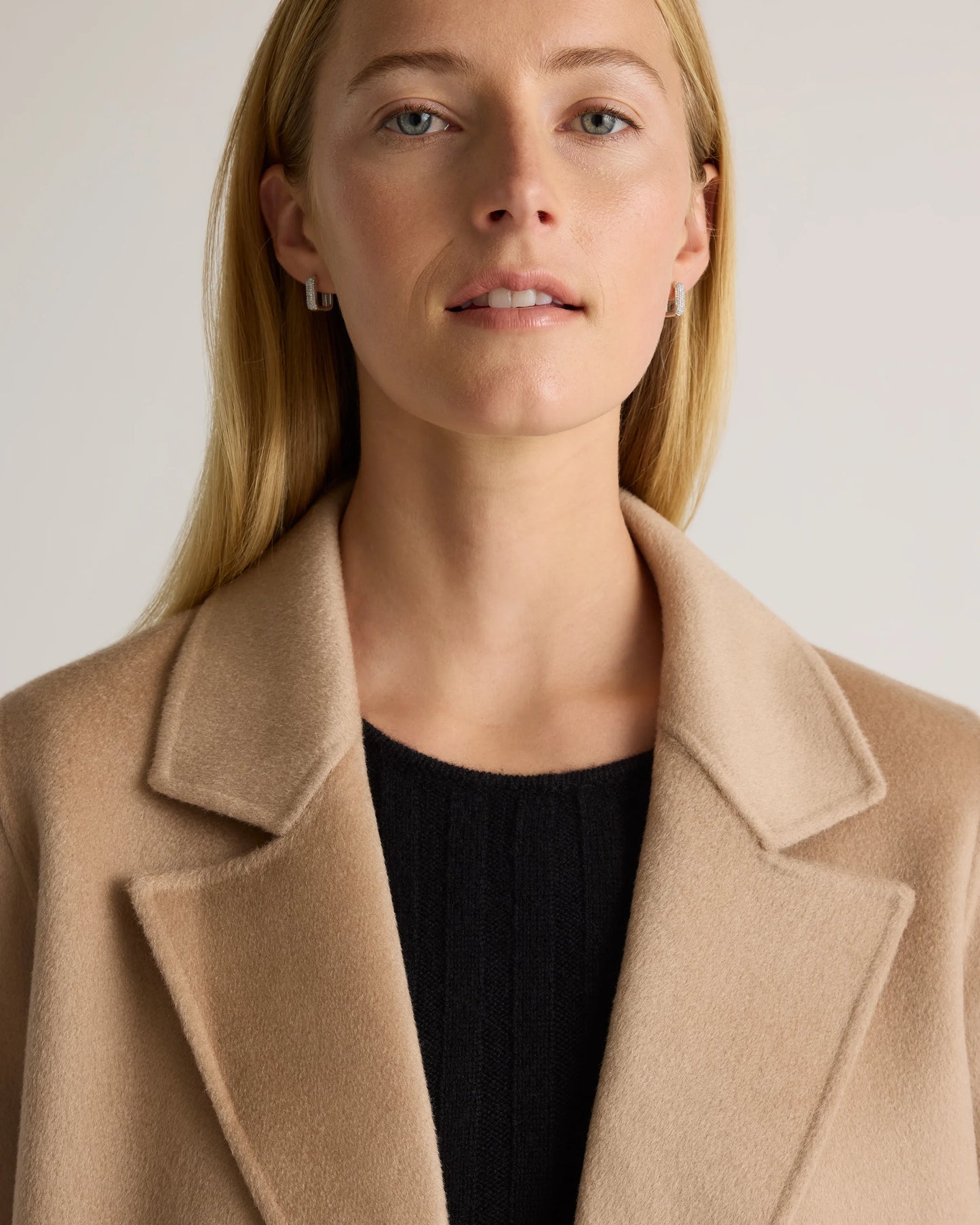 100% Mongolian Cashmere Double-Faced Open Blazer - XS / Camel