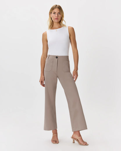 Ultra-Stretch Ponte Cropped Wide Leg Pants - 0 / Espresso