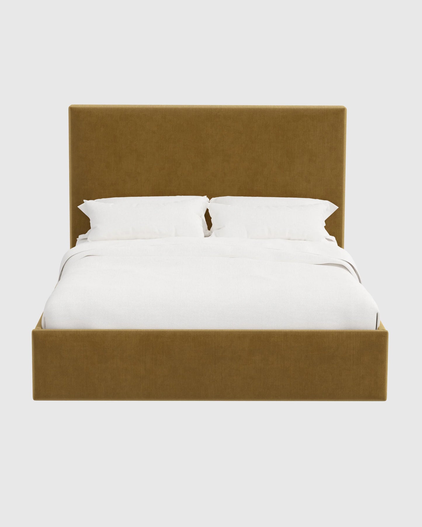 Square Bed in Performance Velvet - Full / Butterscotch