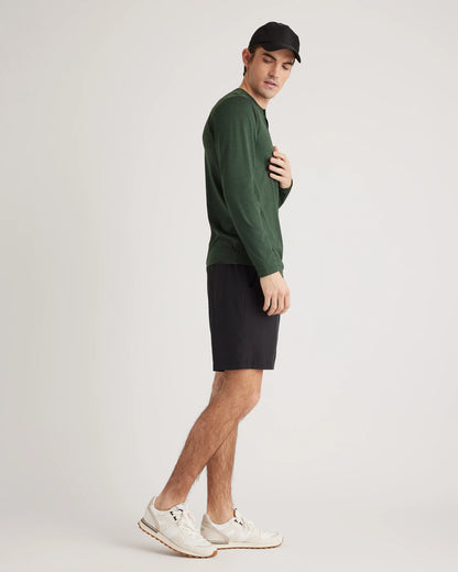 Flowknit Breeze Performance Long Sleeve Henley Tee - XS / Olive