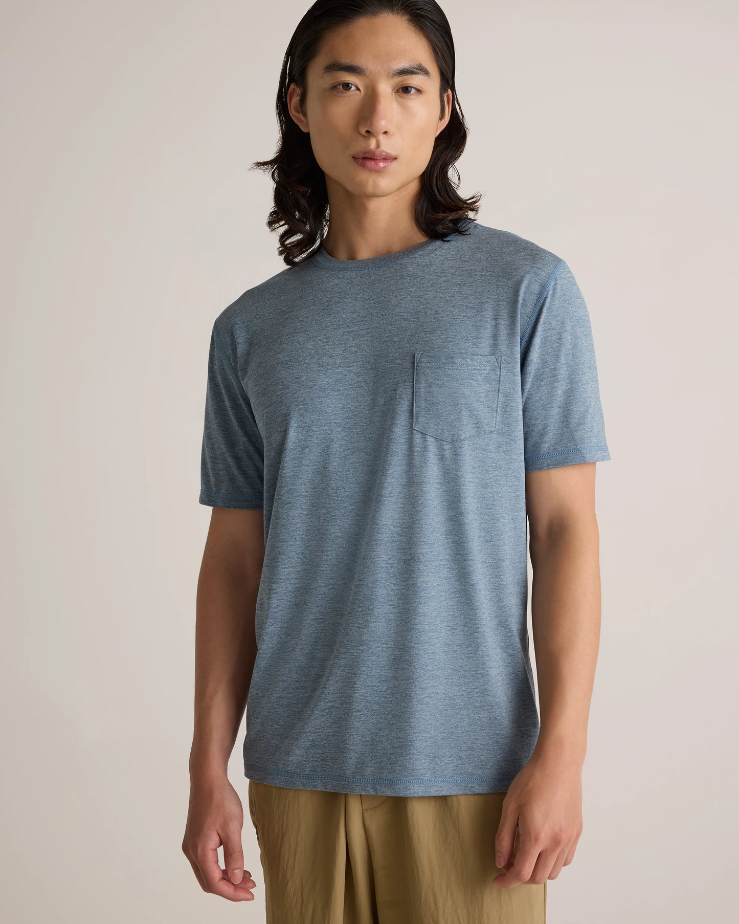 Flowknit Breeze Performance Pocket Tee - S / Heather Sky Blue
