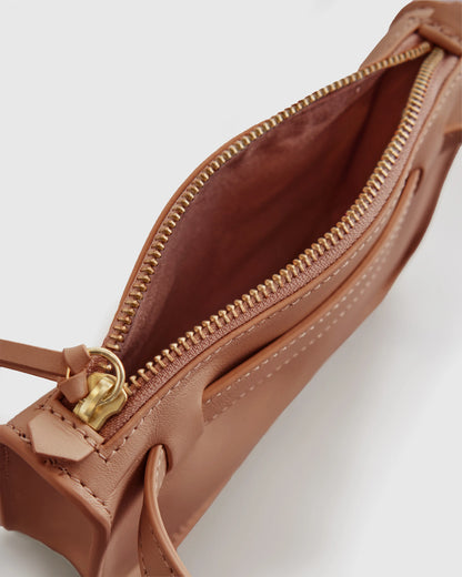100% Italian Nappa Leather Belt Bag - S/M / Cognac