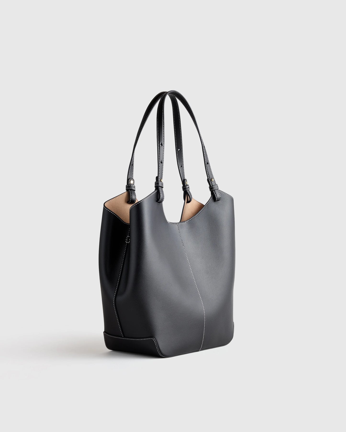 Italian Leather Trapeze Tote - One Size / Dark Brown