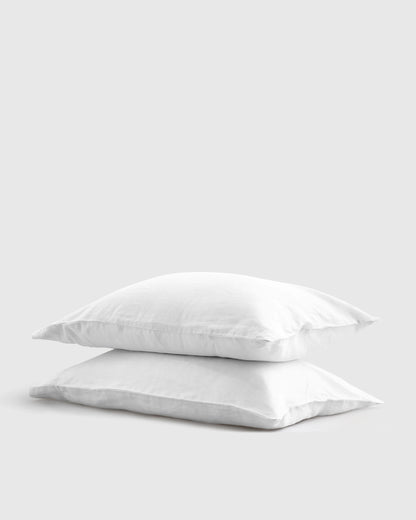 European Linen Pillowcase Set - Standard / White
