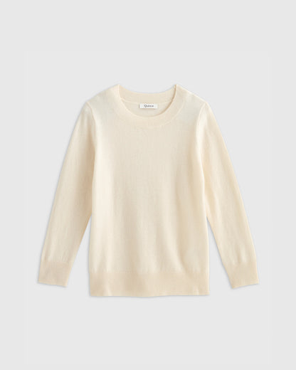 Washable Cashmere Crewneck Sweater - 6 / Heather Grey