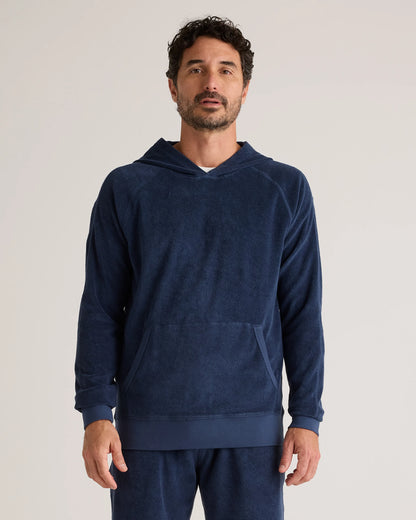 100% Organic Cotton Terry Towel Pullover Hoodie - S / Deep Navy