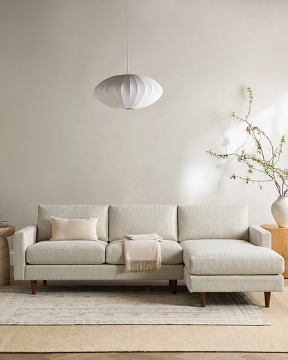Atlas Midcentury Chaise Sectional in Performance Chenille Linen Blend - 106" Right Arm / Sorrell