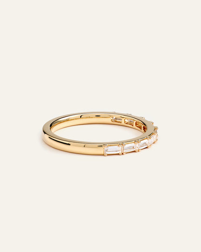 14K Gold Lab Grown Diamond Baguette Band - 5 / Yellow Gold