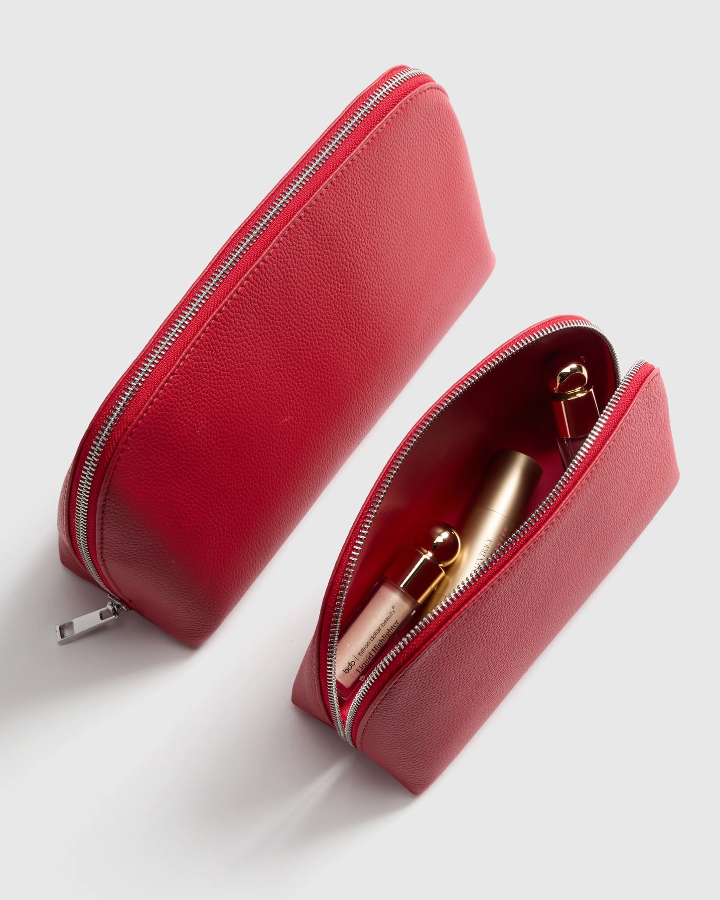 Italian Leather Pouch Travel Set - One Size / Deep Navy