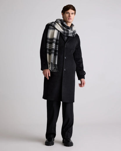 Mongolian Cashmere Tartan Scarf - One Size / Neutral Tartan