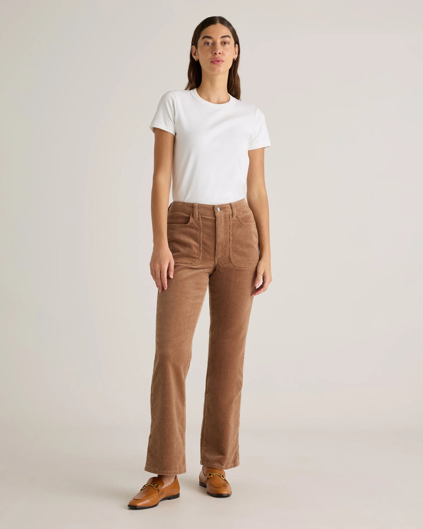 Organic Stretch Corduroy Flare Pants - 0 / Black