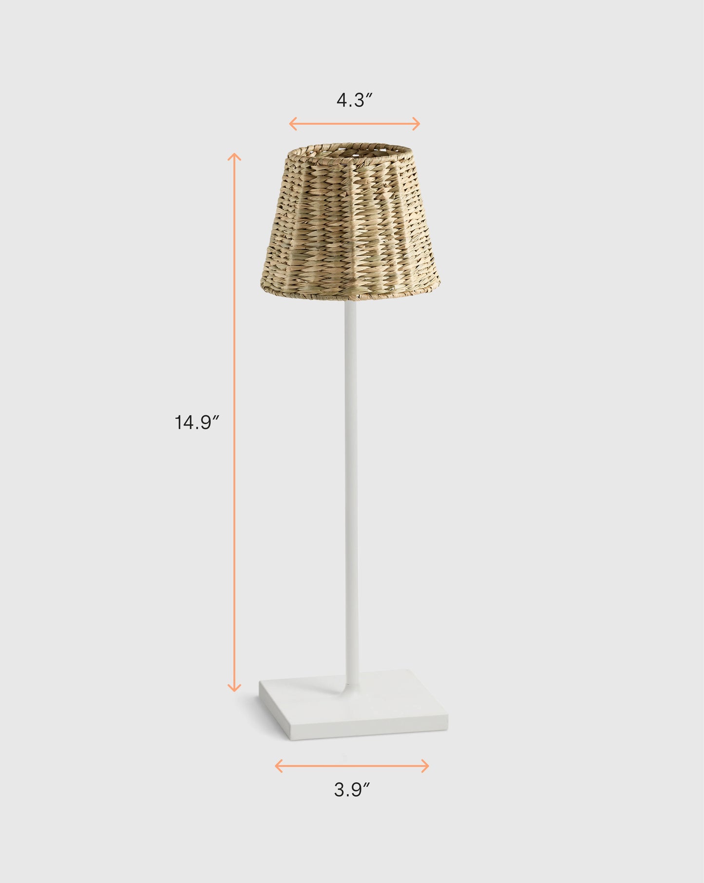 Poldina Pro Rechargeable Table Lamp with Seagrass Shade by Zafferano - Regular / White