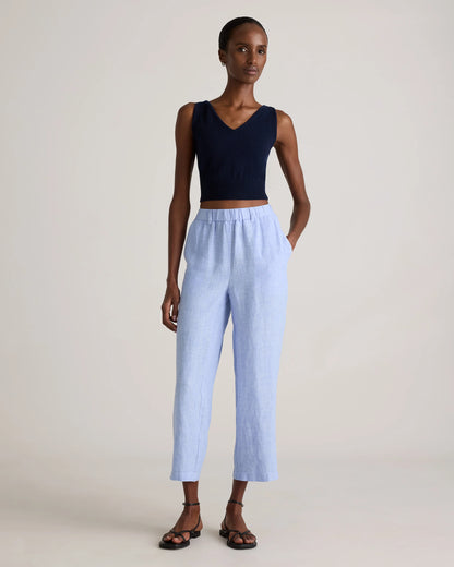 100% European Linen Pants - XS / White