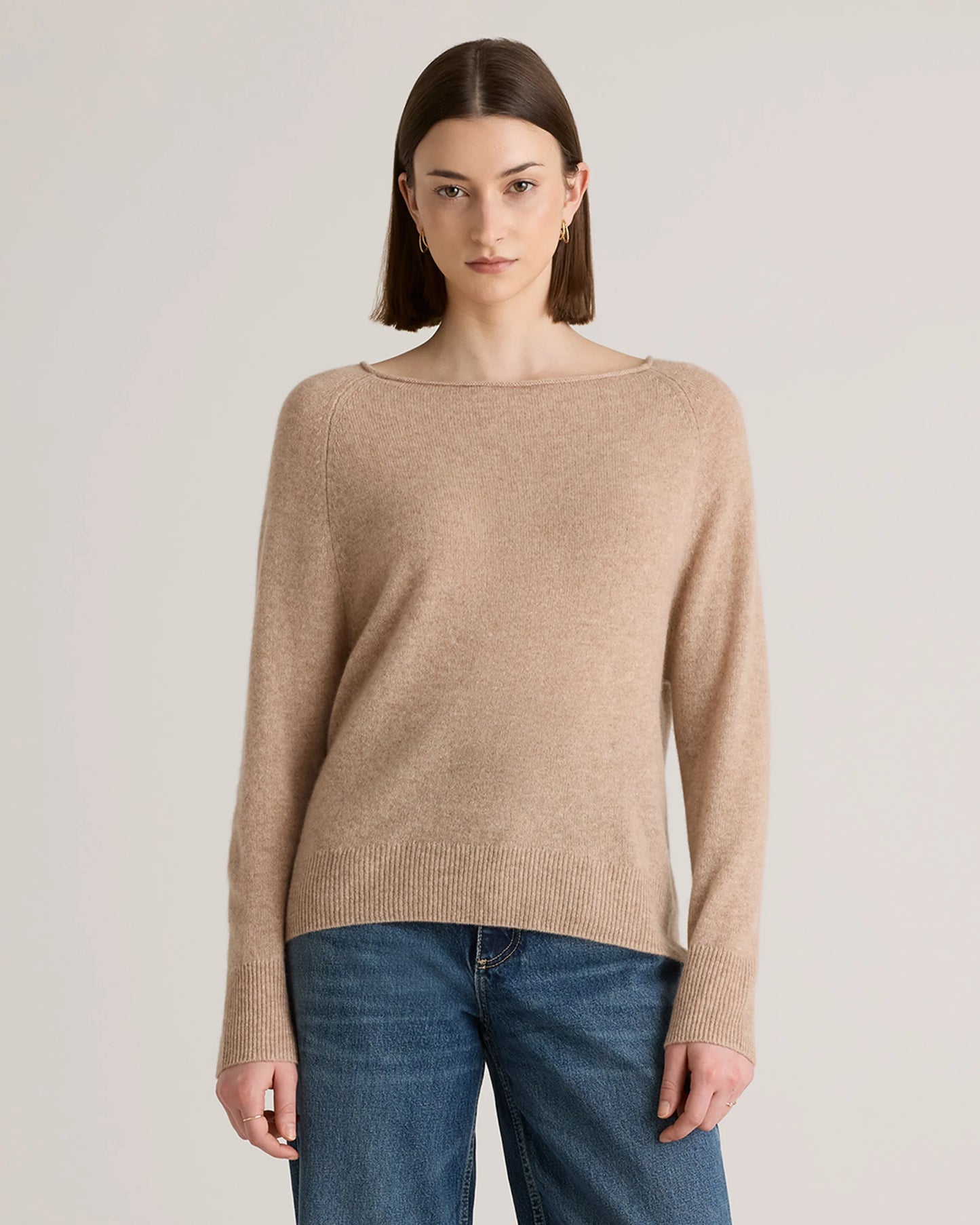Mongolian Cashmere Boatneck Sweater - XS / Black