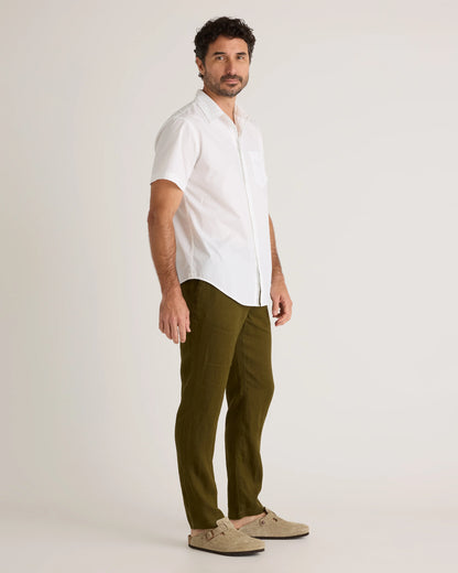 Organic Cotton Stretch Poplin Short Sleeve Shirt - S / Light Blue