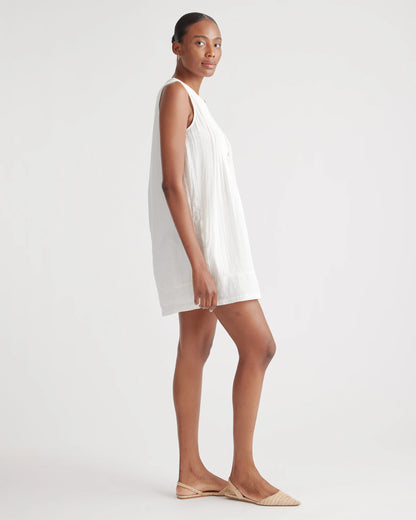 100% Organic Cotton Gauze Sleeveless Swing Dress - XS / Amaranth Pink