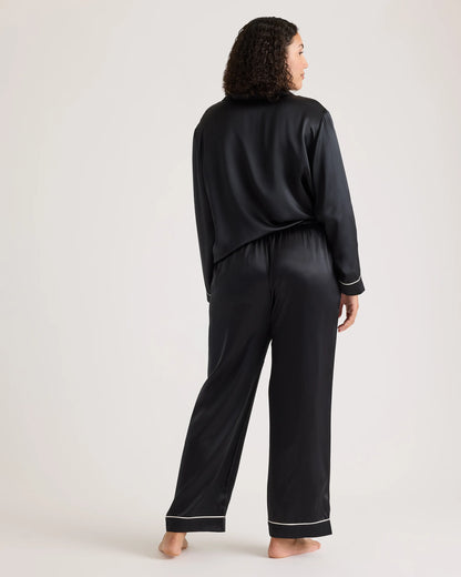 100% Washable Silk Satin Pajama Pant - XS / Toasted Almond