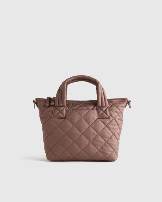 Transit Quilted Small Crossbody Tote - One Size / Taupe Brown