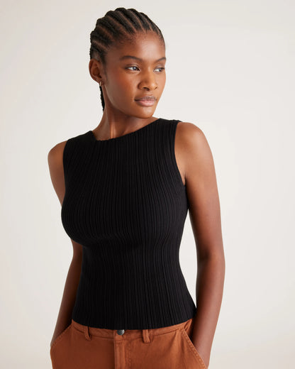 Cotton Cashmere Ribbed Tank - XS / Heather Oatmeal