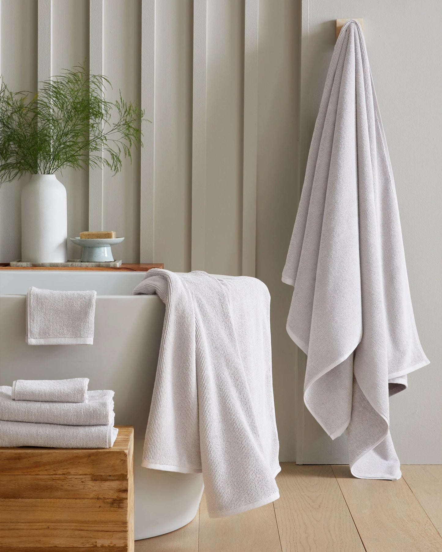 Turkish Ribbed Quick Dry Bath Sheet Bundle - One Size / Mineral